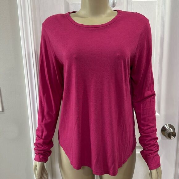 VINCE LONG SLEEVE T-SHIRT FUSCHIA. - Picture 1 of 7